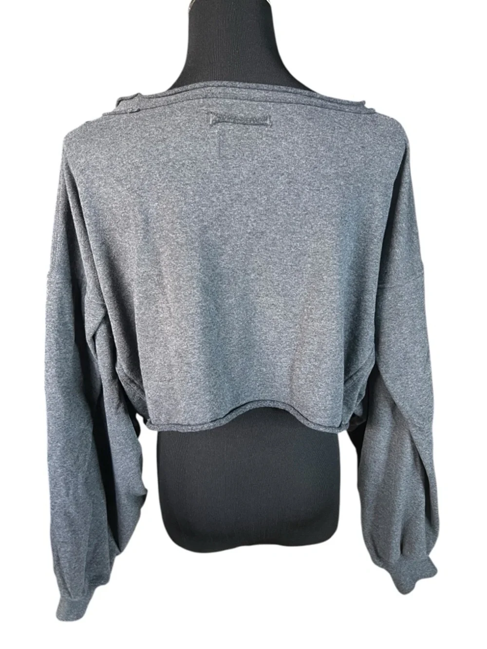 Free People Movement Cropped Sweatshirt Gray Oversized Slouchy Athleisure Size M - Picture 2 of 8